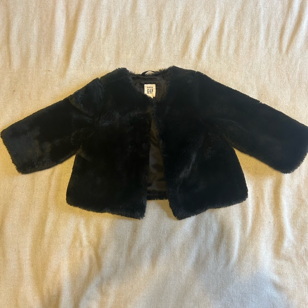 Baby Gap faux fur jacket size 2